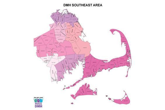 A map of the DMH Southeast Area 
