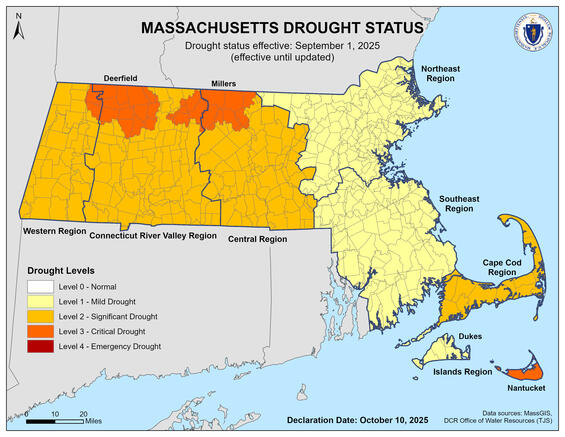 Map of Drought Status in MA. 