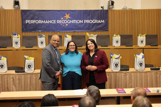 (L-R) Secretary Mahaniah, Carballo Winner Camille Pearson, and Lieutenant Governor Kim Driscoll