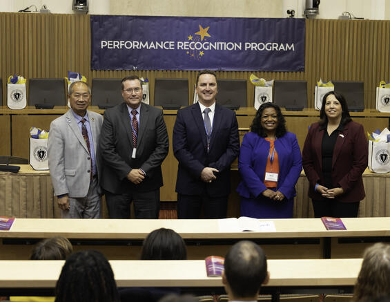 Policy, Strategy, and Oversight Team members, along with General Manager Eng, Greg Rooney, and Lieutenant Governor Kim Driscoll