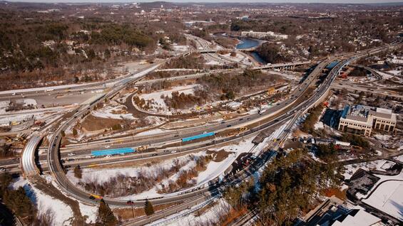 Aerial view of interchange