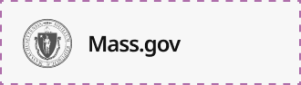 The section of the Mass.gov footer that shows the state and the site name.