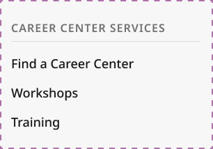 A footer section of supporting navigation links.