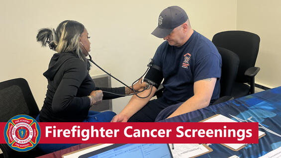 Firefighter at a cancer screening