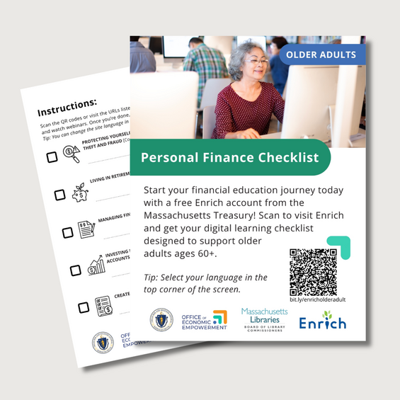 Graphic displaying the front and back of the personal finance checklist