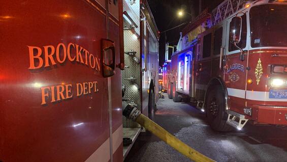 Brockton fire engine and ladder truck