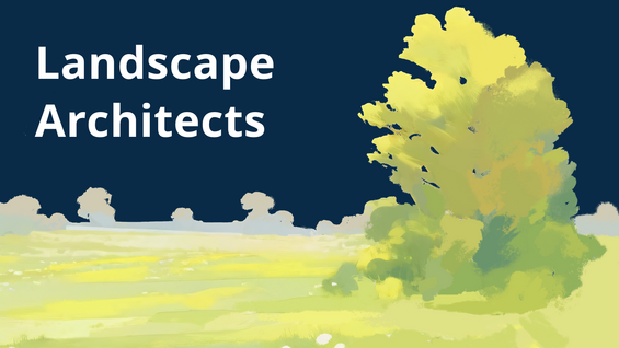 Decorative image with the text "Landscape Architects."