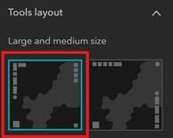 Screenshot of the preferred tool layout for Experiences. More details in caption.