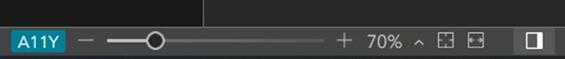 The A11y setting is enabled once it shows as in a bright blue color in the designer.