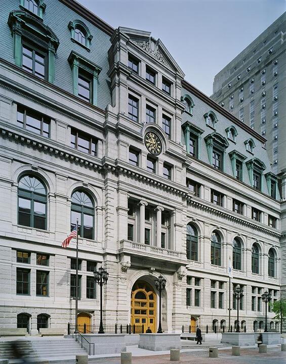 Exterior of the front and entrance of the John Adams Courthouse