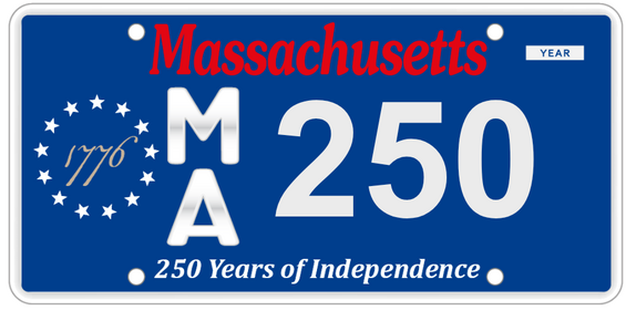 Massachusetts 250th license plate 
