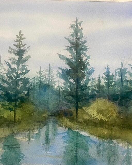 blue hills painting