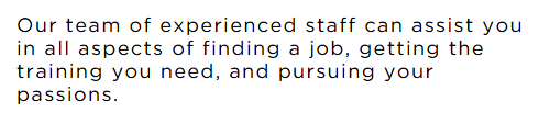 Black text on a white background, example of body copy on MassHire websites.