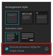 Screenshot of choice to exclude activation for single statement filters. More details in caption.