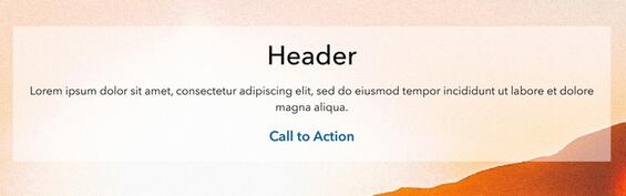 Example of header with semi-transparent background. More details in caption.