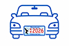 car icon with license plate