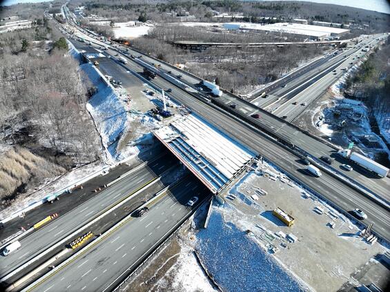 I-495 and I-90 interchange (looking North). 