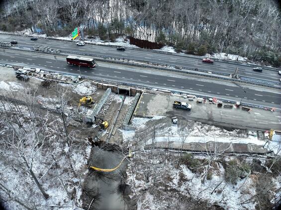 Phase 2 of construction over Whitehall Brook (looking south).