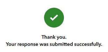 Example of default Survey123 submission screen.