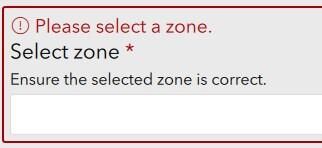 Screenshot of custom error message in Survey123 Field App. More details in caption.