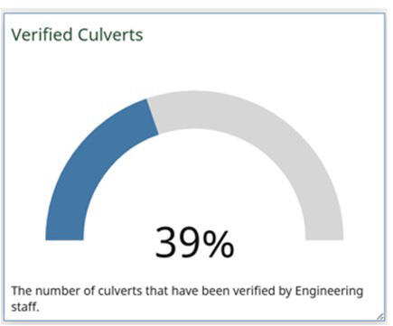 Example of gauge displaying percentage complete.