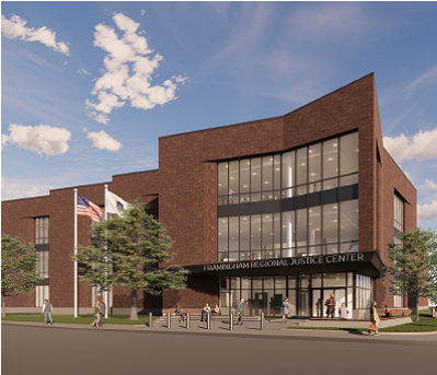 Designed rendering of the new Framingham Regional Justice Center