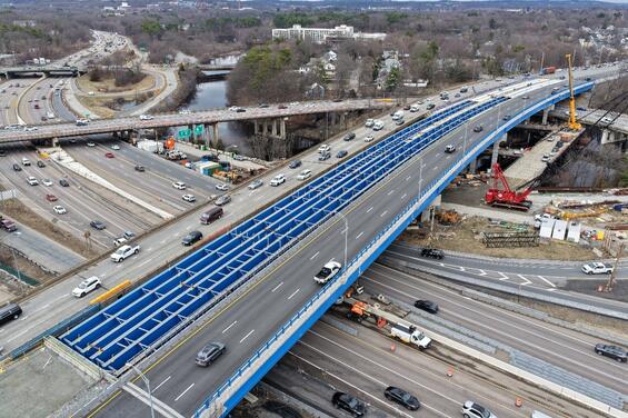 I-90 Mainline Bridge Construction Phase 3 Structural Steel Complete