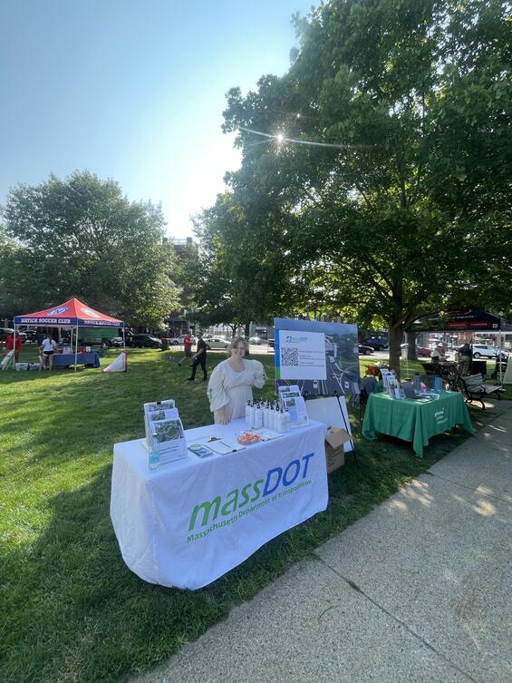 MassDOT display table at Natick Nights event