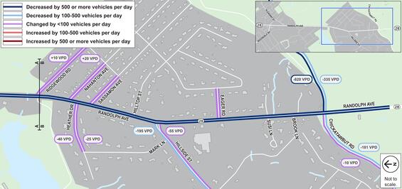 Map of traffic volume