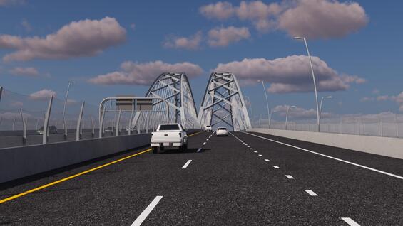 Rendering of the Sagamore Crossing, the driver view of the new bridge