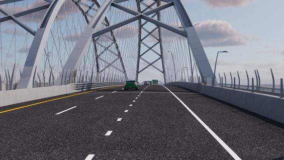 Rendering of the Sagamore Crossing, the driver view of the new bridge