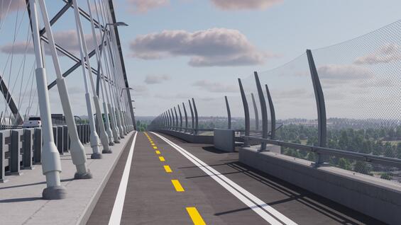 Rendering of the Sagamore Crossing, the bicycle and pedestrian path on the new bridge