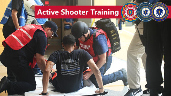 Firefighters training for an active shooter incident