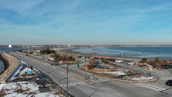 Aerial views of Nahant Rd and Nantasket Beach Reservation