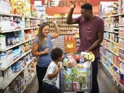 Family shopping for groceries