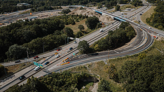 Aerial view of project area