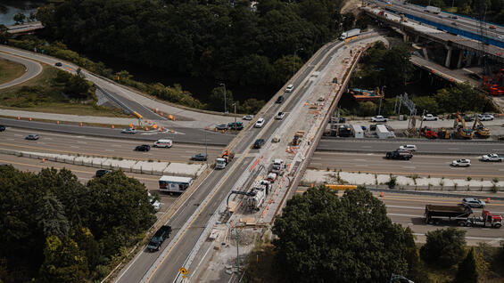 Aerial view of ramp