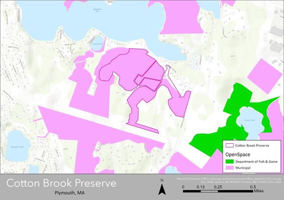 Map of Cotton Brook Preserve.