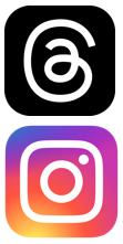 Threads Instagram logos
