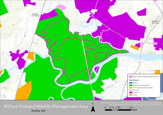 Map of William Forward Wildlife Management Area.