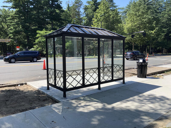 Glass bus shelter