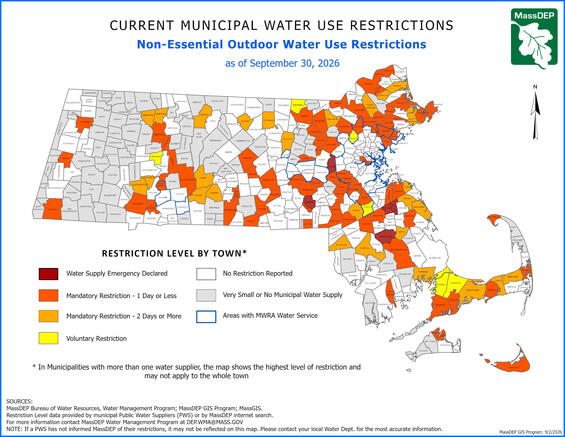 Current Municipal Water Use Restrictions by Town