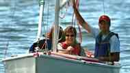 Group sailing across open waters.