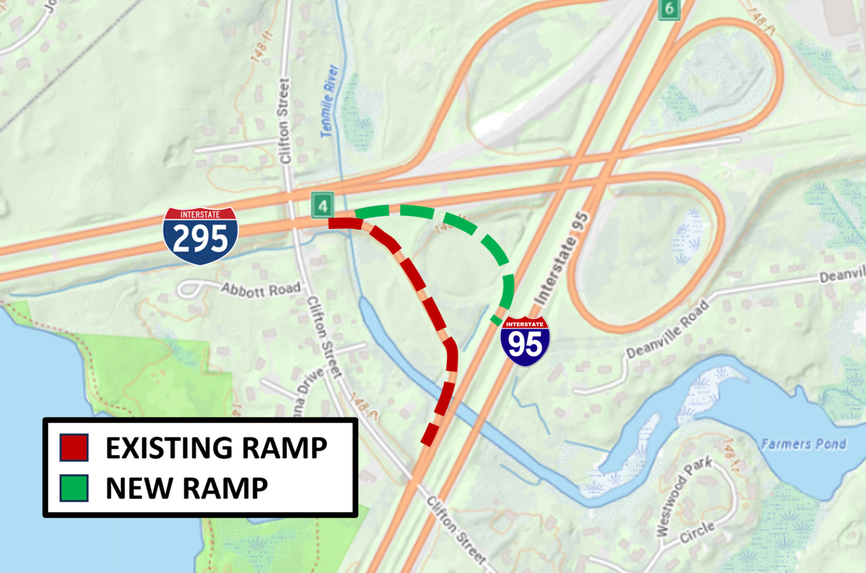 About the I295 ramp & I95 southbound over Ten Mile River project