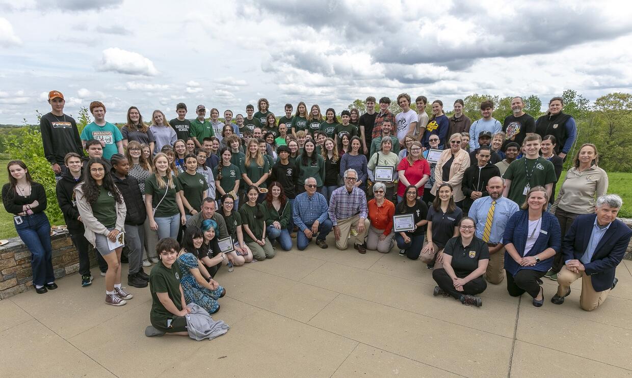 Students, researchers, and state and federal officials gather to celebrate turtle conservation success.
