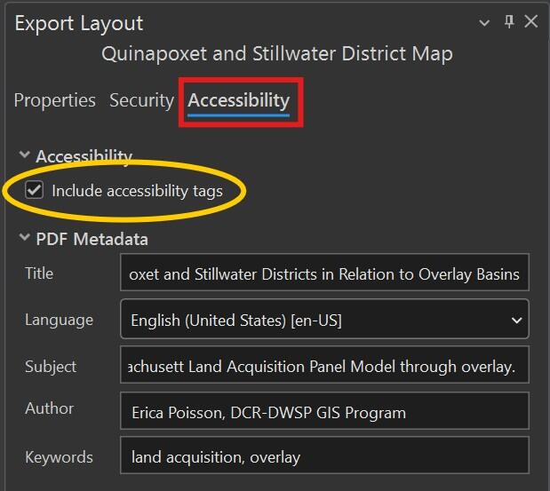GIS accessibility guidance: static maps from ArcGIS Pro | Mass.gov