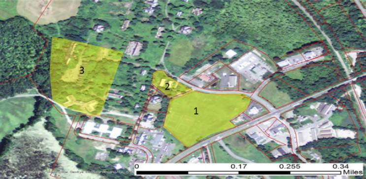 aerial view of belchertown property for sale/lease