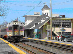Restaurant and retail uses in the historic Concord Center station building