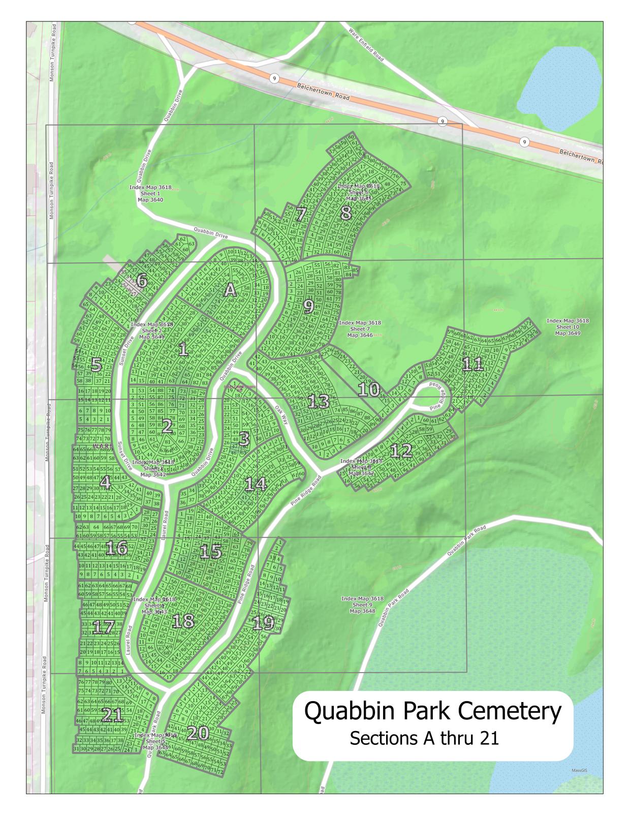 Quabbin Park Cemetery map