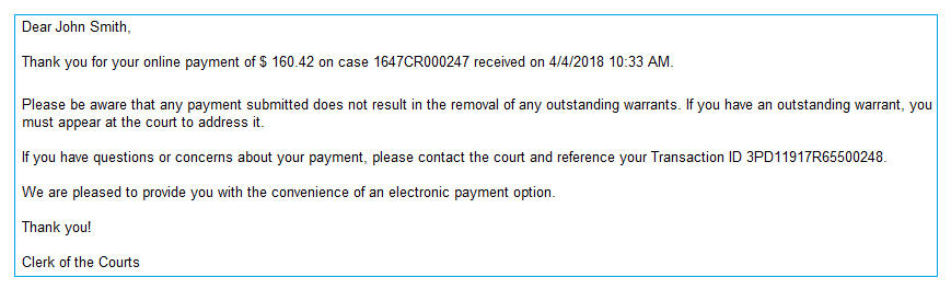 sample ePay receipt